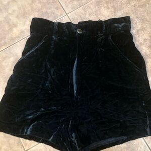 Vintage Betsey Johnson Black High Waist Velvet Shorts